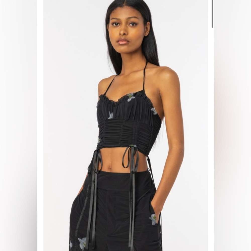 NEW PINKO Calabria Tulle Crop Top